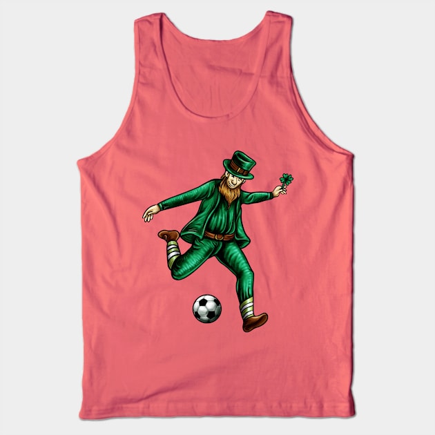 Leprechaun Soccer Football Irish St Patricks Day Tank Top by E